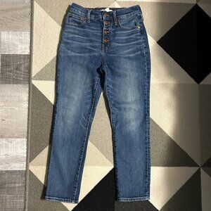 Madewell Perfect Vintage Crop BUTTON FLY Jeans Women's Size 25